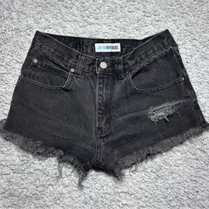 Canyon River Blues Shorts Womens 26 Micro Denim Frayed Raw Hem Black Cut Offs
